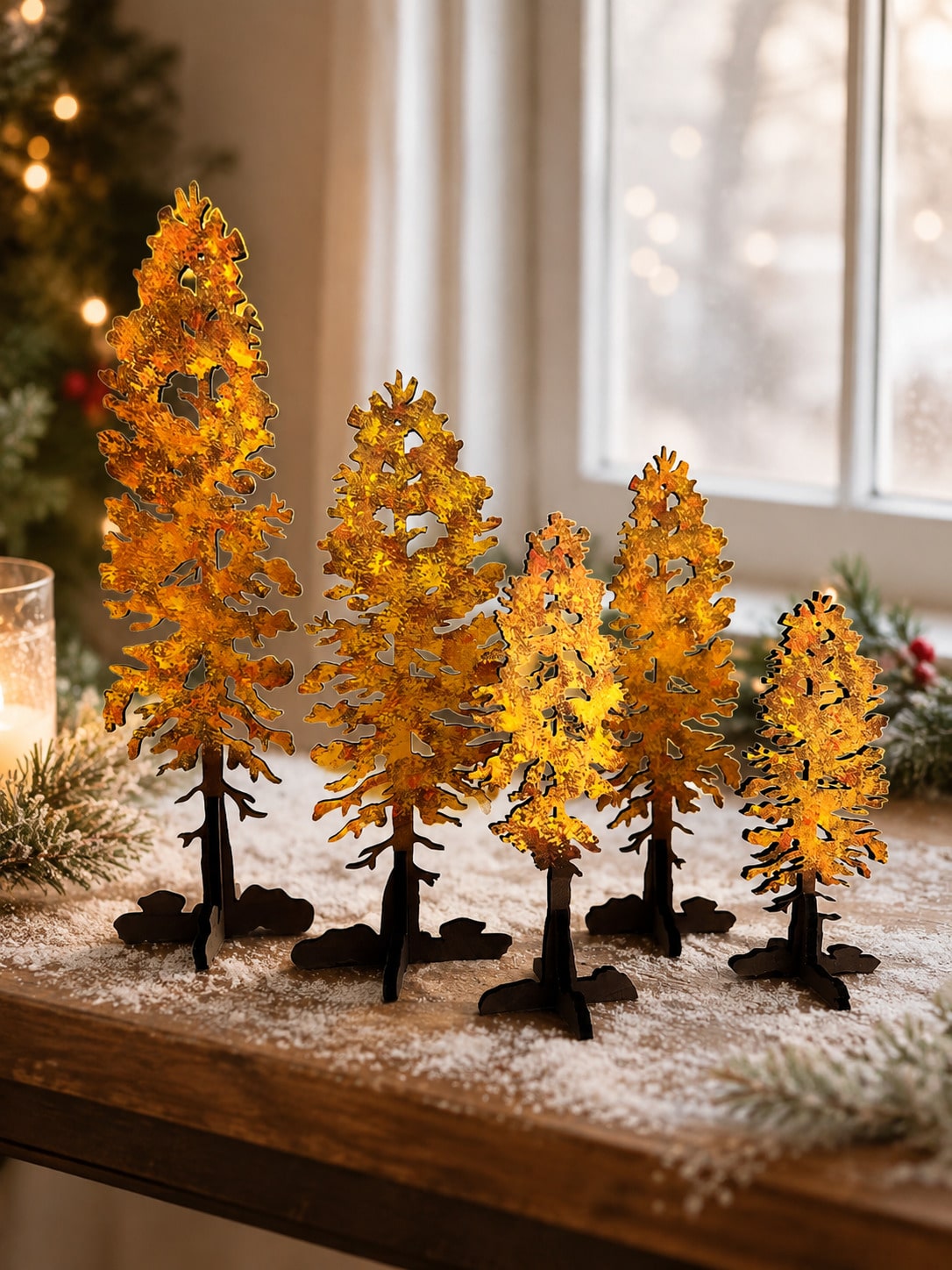 tree tabletop silhouettes - Orange photo 8