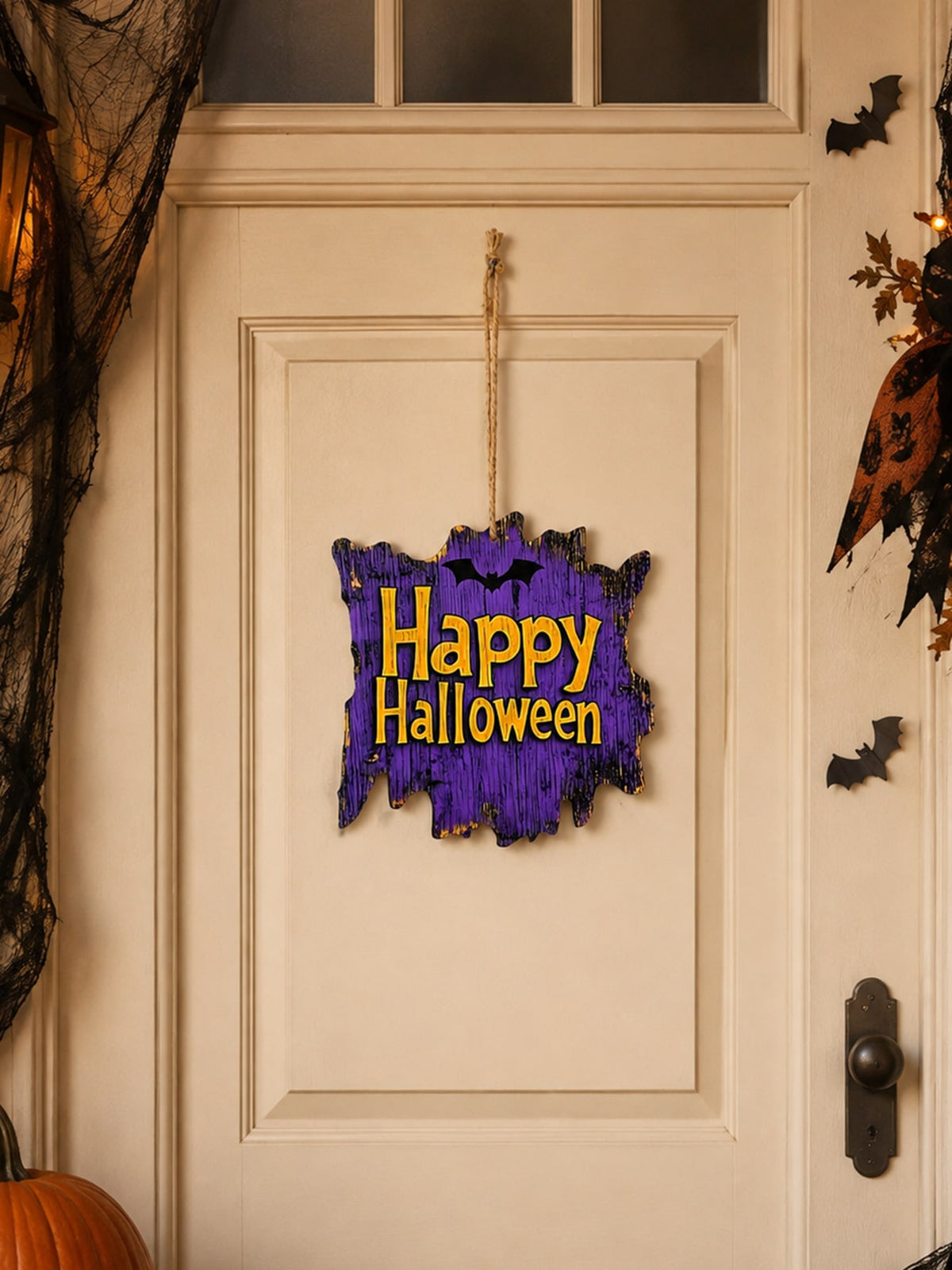 Happy Halloween bat hanging sign - photo 9