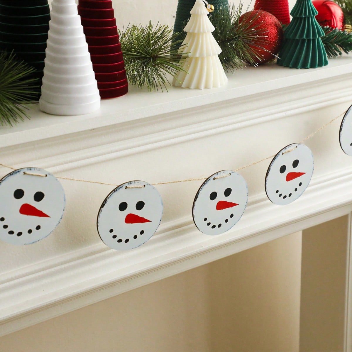 snowman face Christmas garland - photo 9