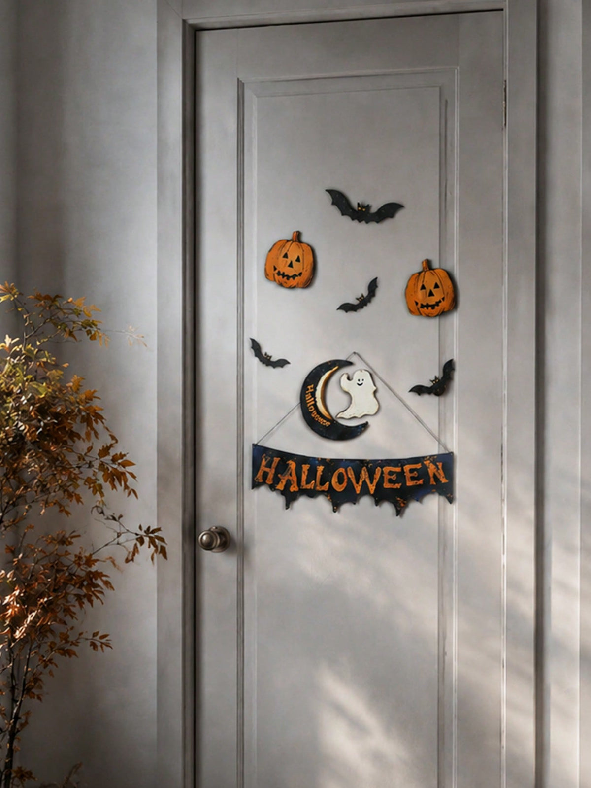 Happy Halloween banner pumpkin bat set - photo 9