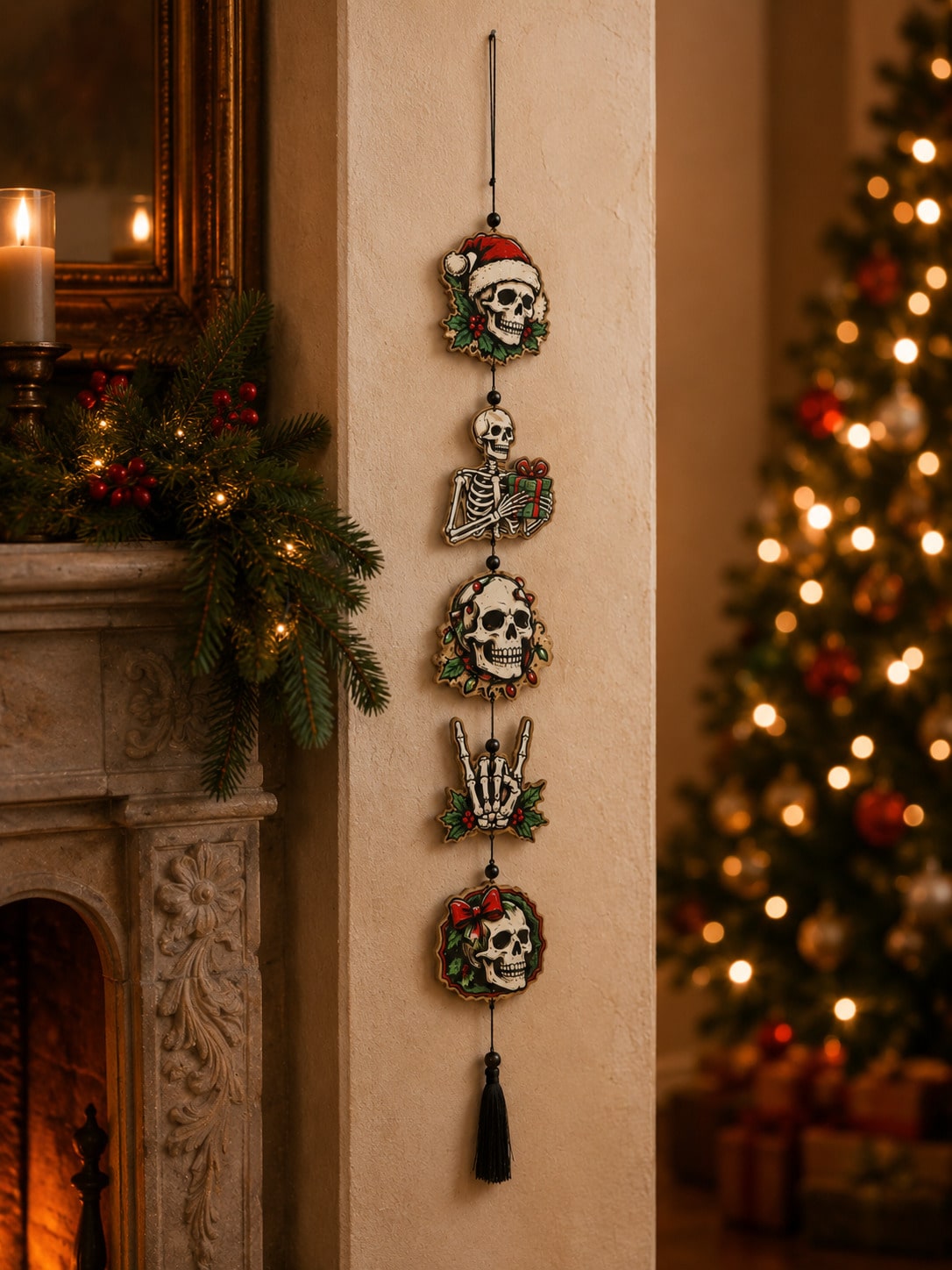 creepy Christmas skull hanging decor - photo 10