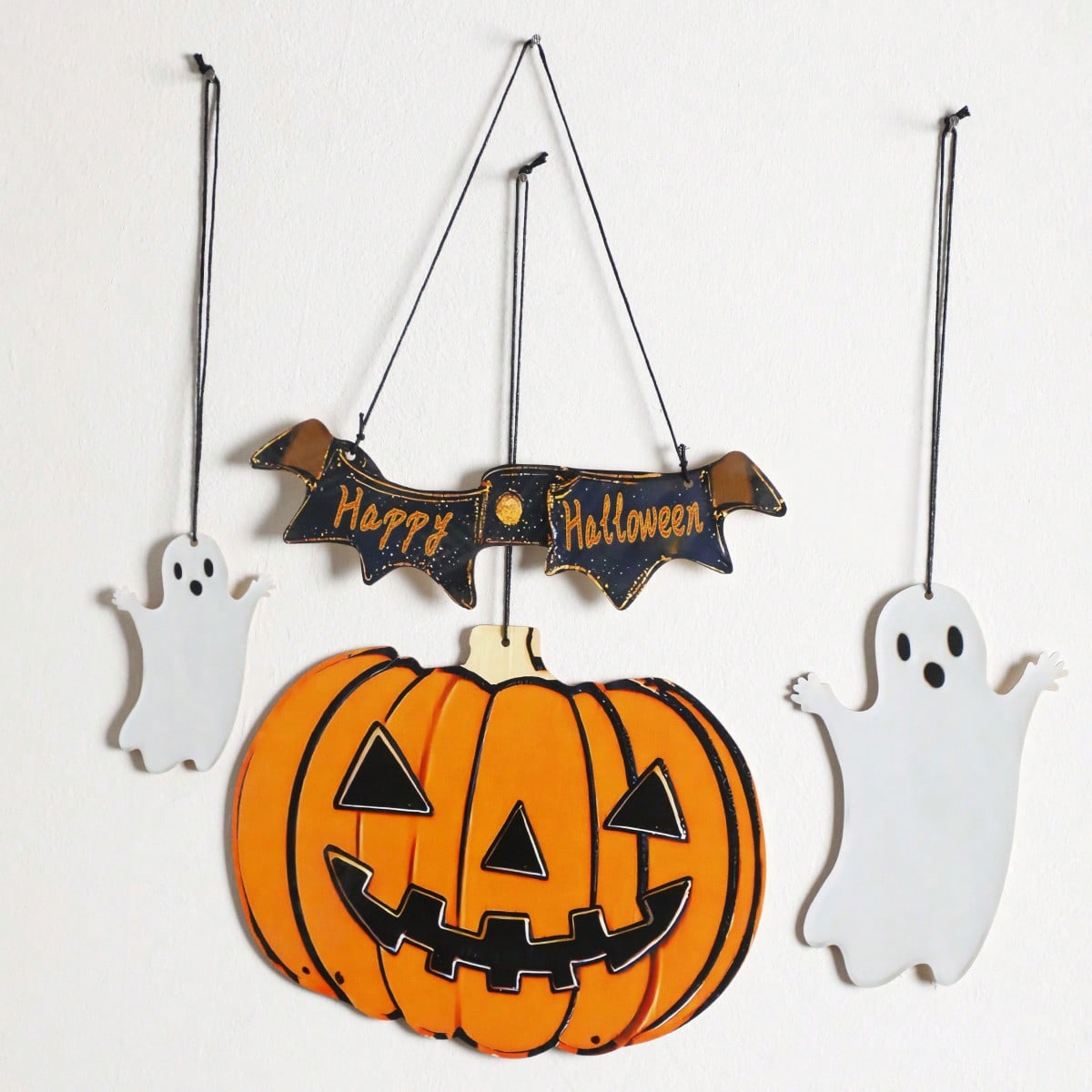 pumpkin ghost Halloween hanging sign - photo 9