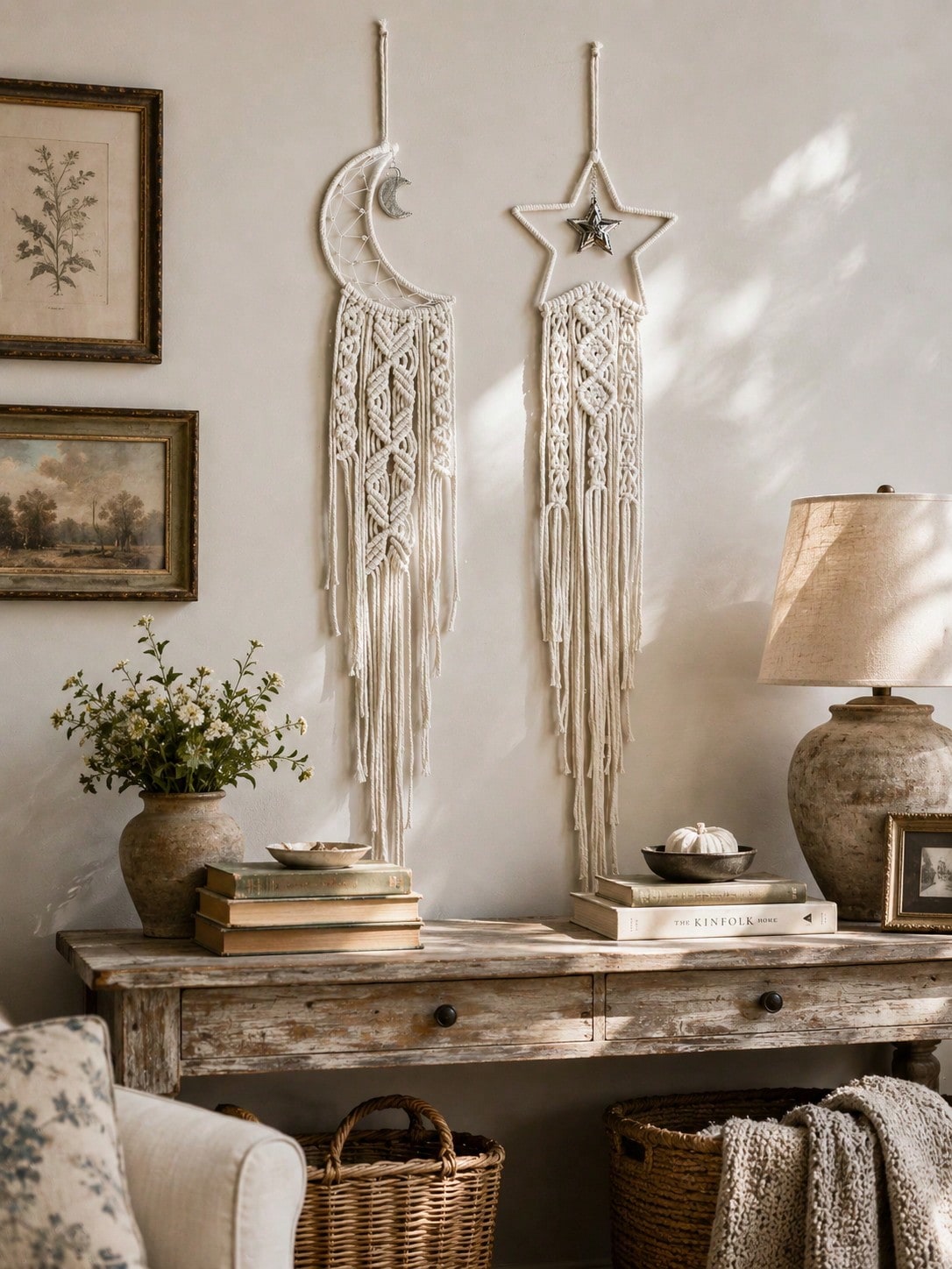 moon star macrame wall hanging - photo 9