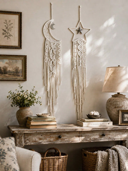 moon star macrame wall hanging - photo 9