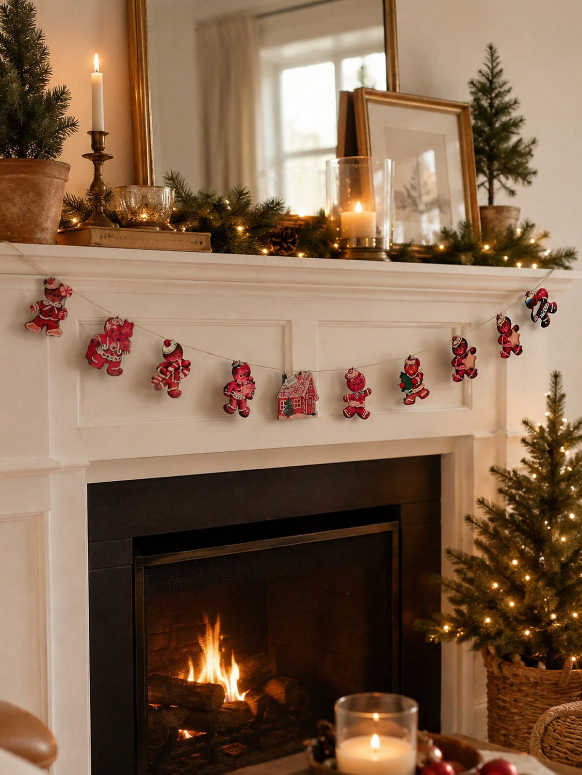 pink gingerbread house garland - photo 9