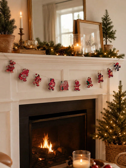 pink gingerbread house garland - photo 9