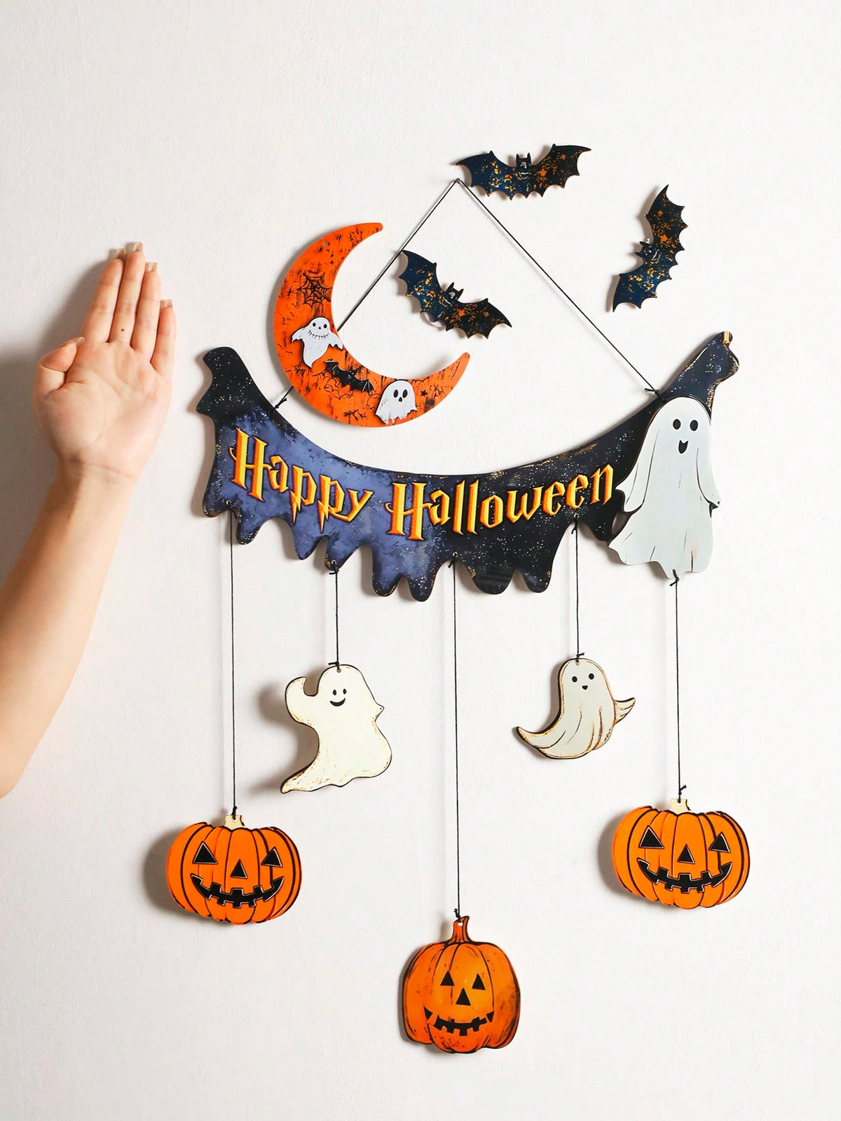 Halloween moon ghost door hanging set - photo 9