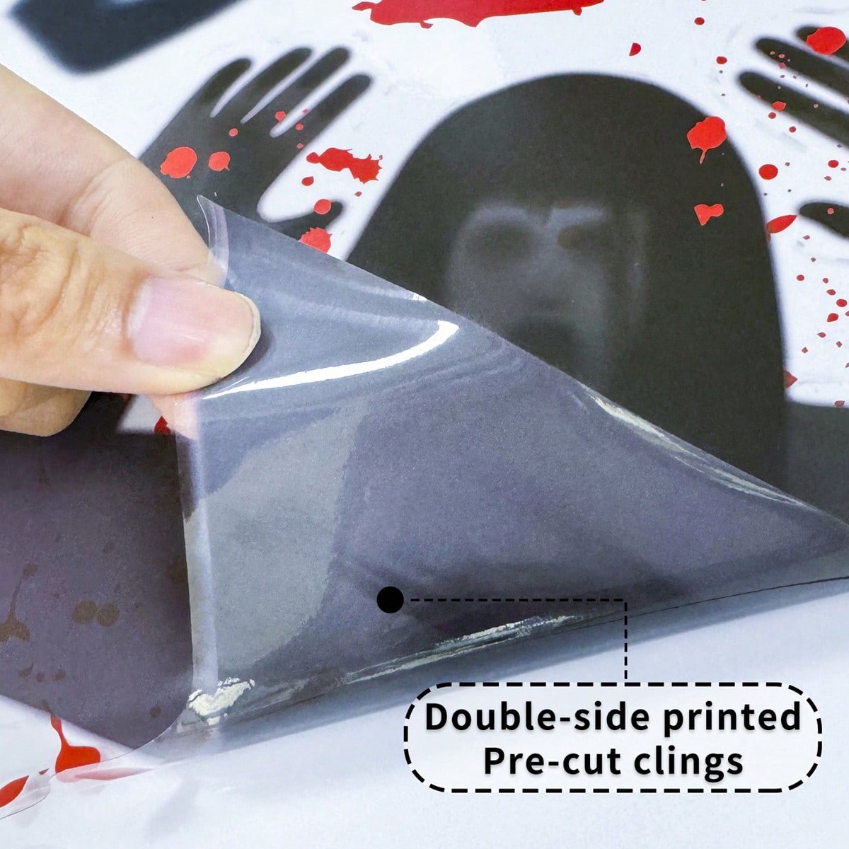bloody handprint Halloween window clings - photo 9