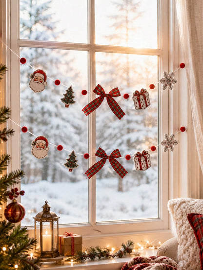 Santa Christmas tree garland bows - photo 10