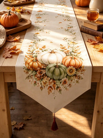 pumpkin wildflower table runner - photo 10
