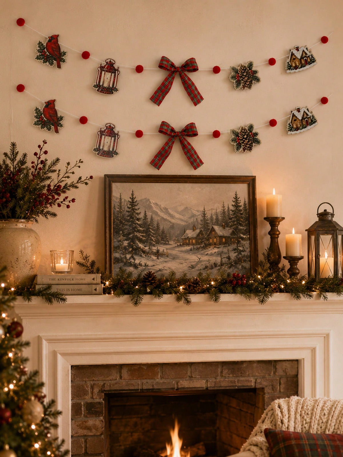 cardinal lantern Christmas garland - photo 10