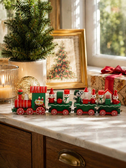 Christmas train elf snowman decor - photo 9