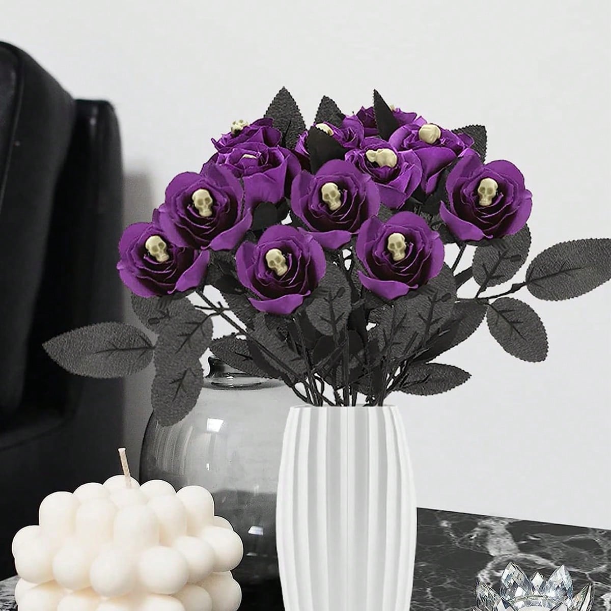 purple skull rose artificial flowers - photo 9