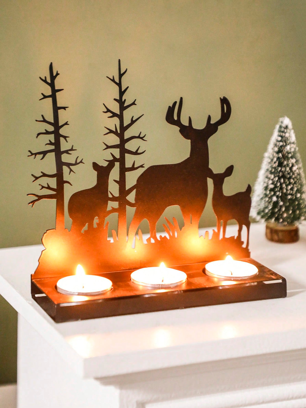 deer family tea light centerpiece - photo 8