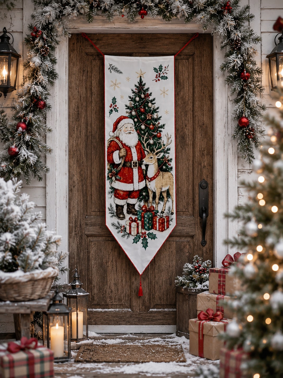 vintage Santa Christmas door banner - photo 10