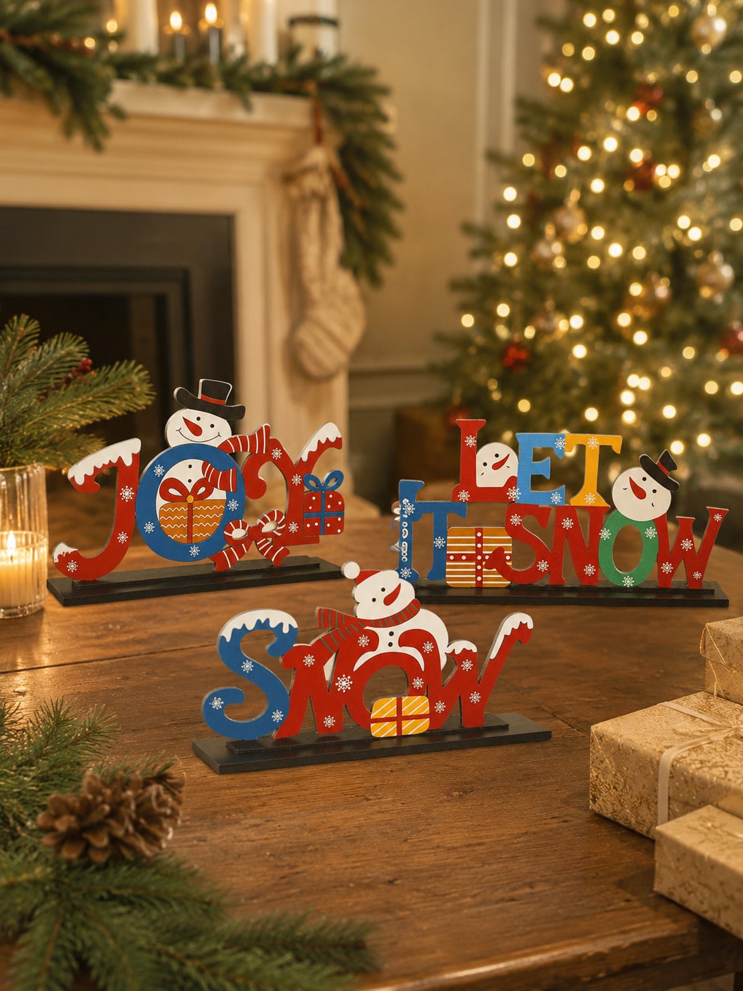 let it snow snowman tabletop sign - photo 9