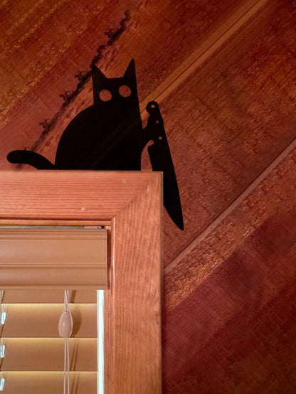 black cat knife door corner decor - photo 8