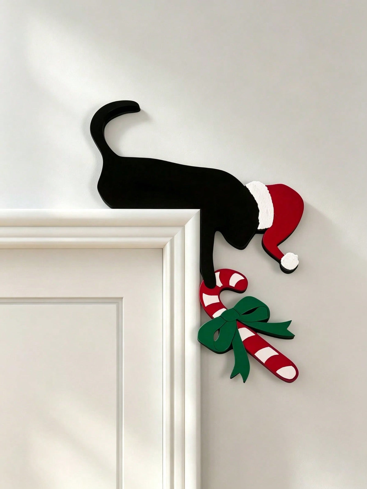 black cat candy cane door corner - photo 10