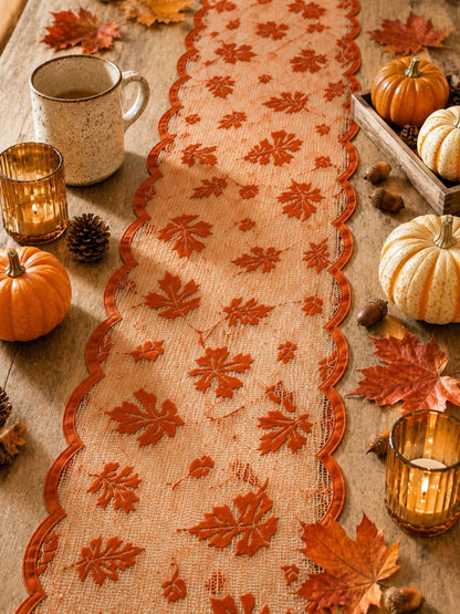 maple leaf lace table runner - photo 9