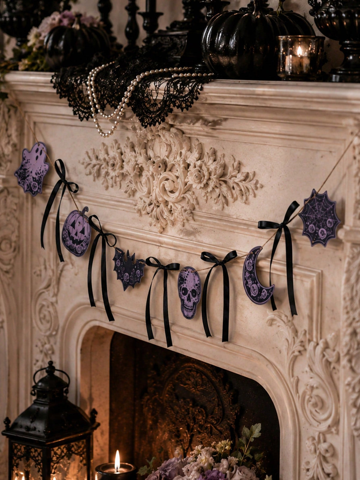 purple gothic Halloween garland - photo 9