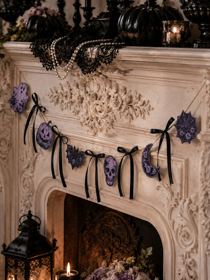purple gothic Halloween garland - photo 9
