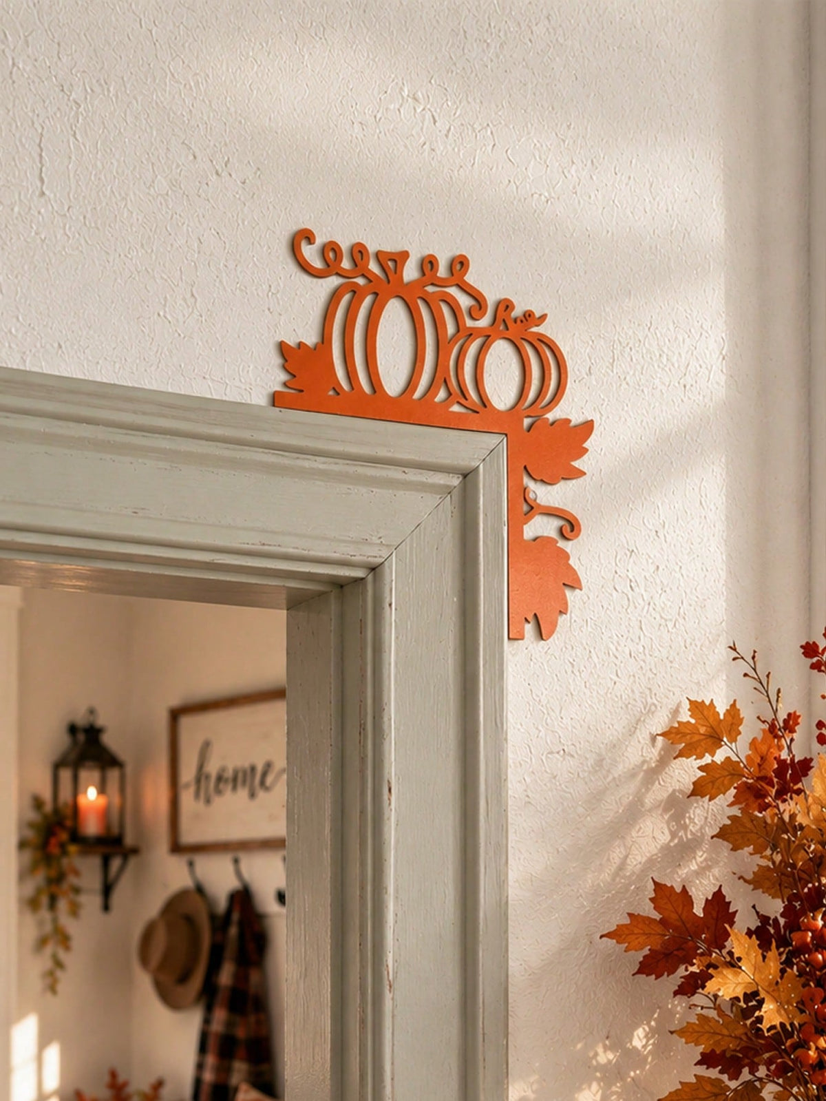 fall pumpkin door corner decor - photo 8