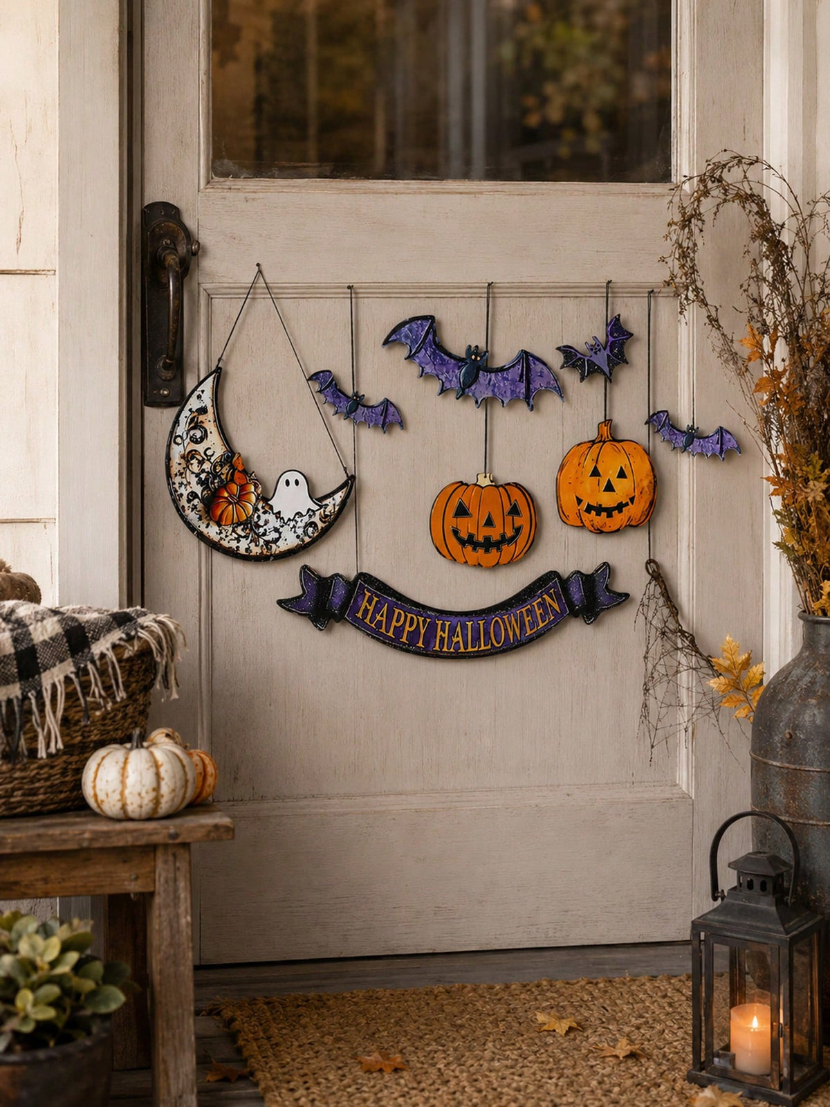 purple bat moon Halloween hanging - photo 10