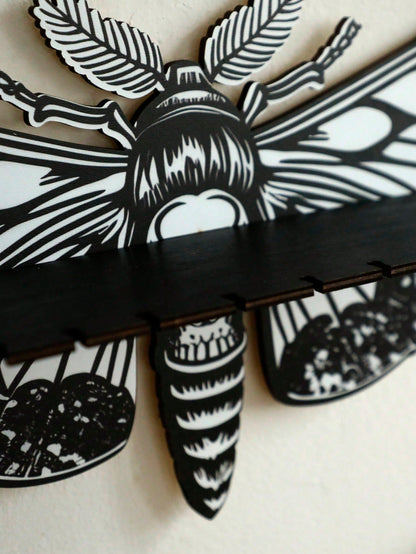 death's head moth wall shelf - Gray & White photo 8
