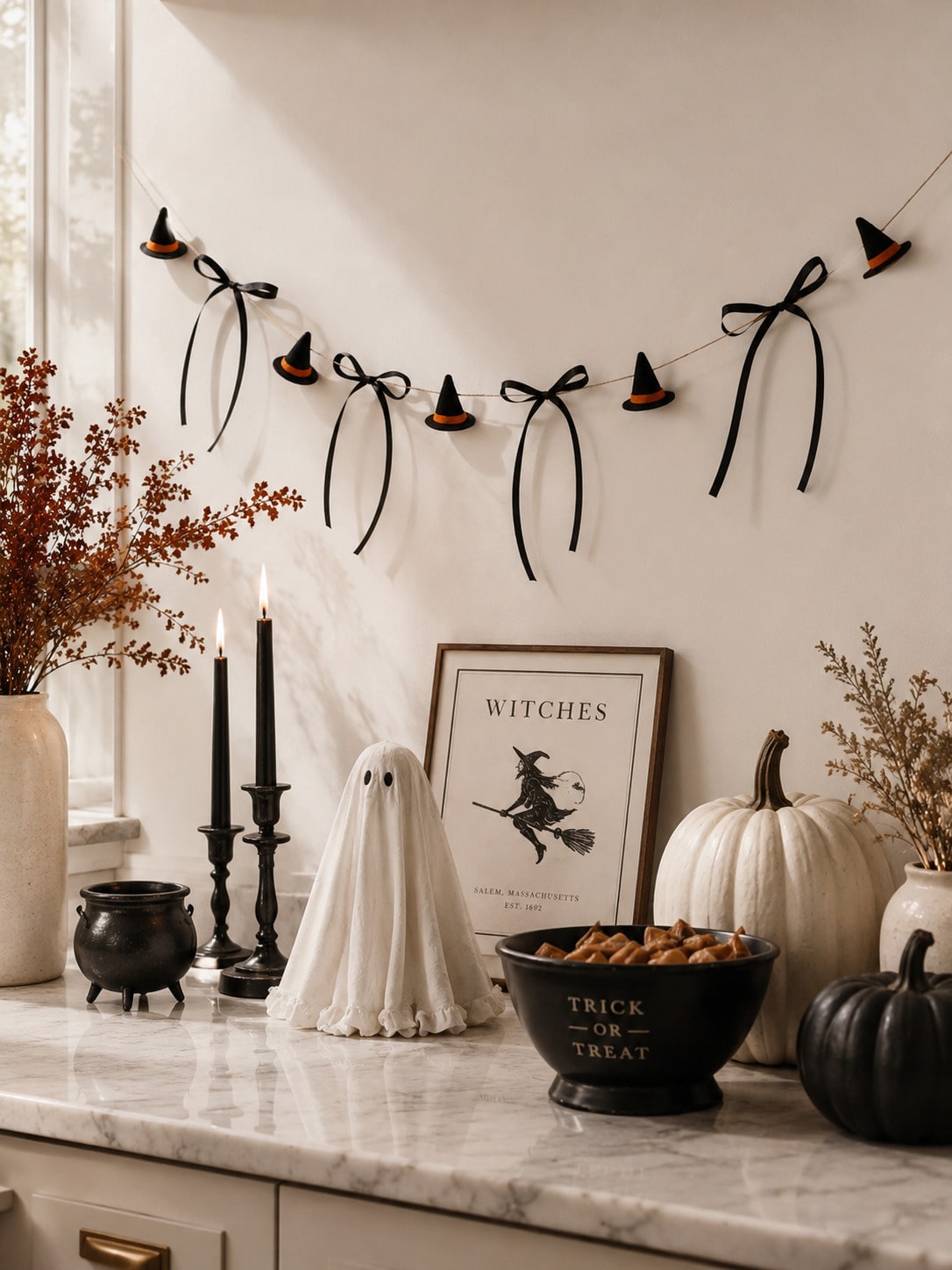 witch hat garland black bows - photo 9