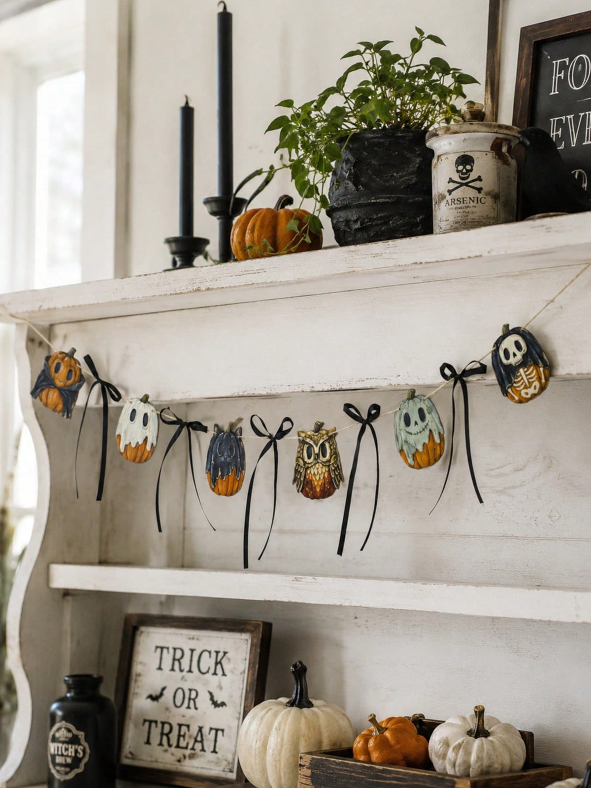 ghost owl skull Halloween garland - photo 9