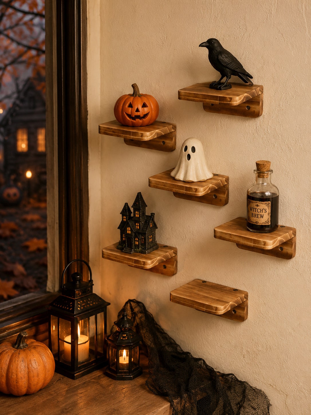 mini wood floating ledge shelf - photo 9