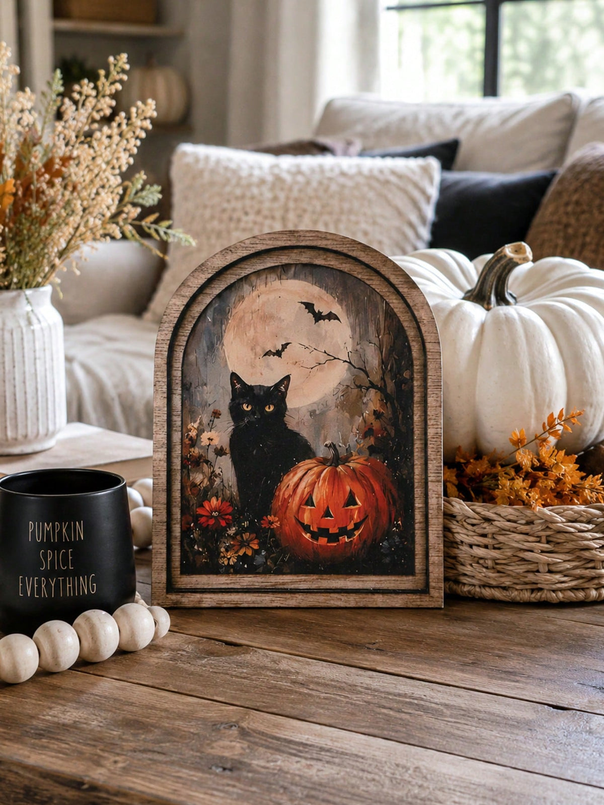 black cat jack-o-lantern arch sign - photo 9