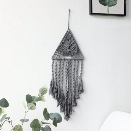 triangle macrame wall hanging - Gray photo 9