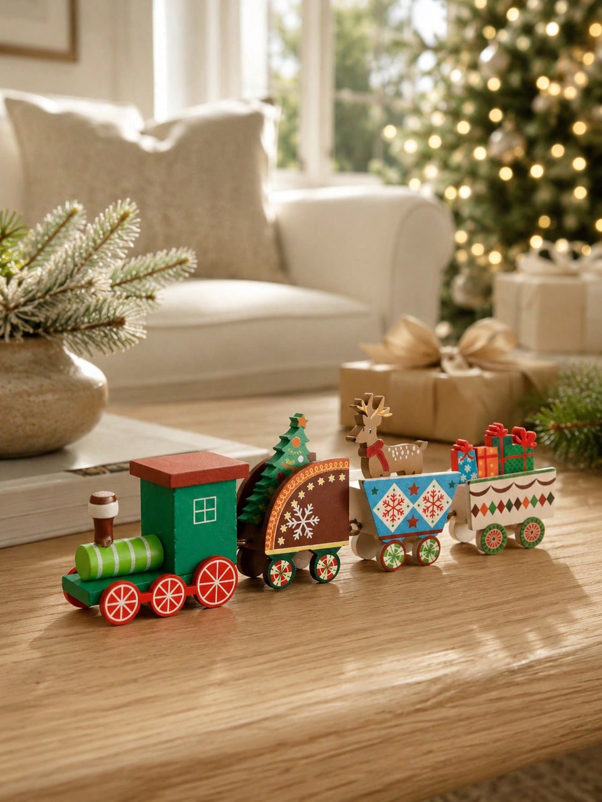 Christmas train reindeer tabletop decor - photo 8