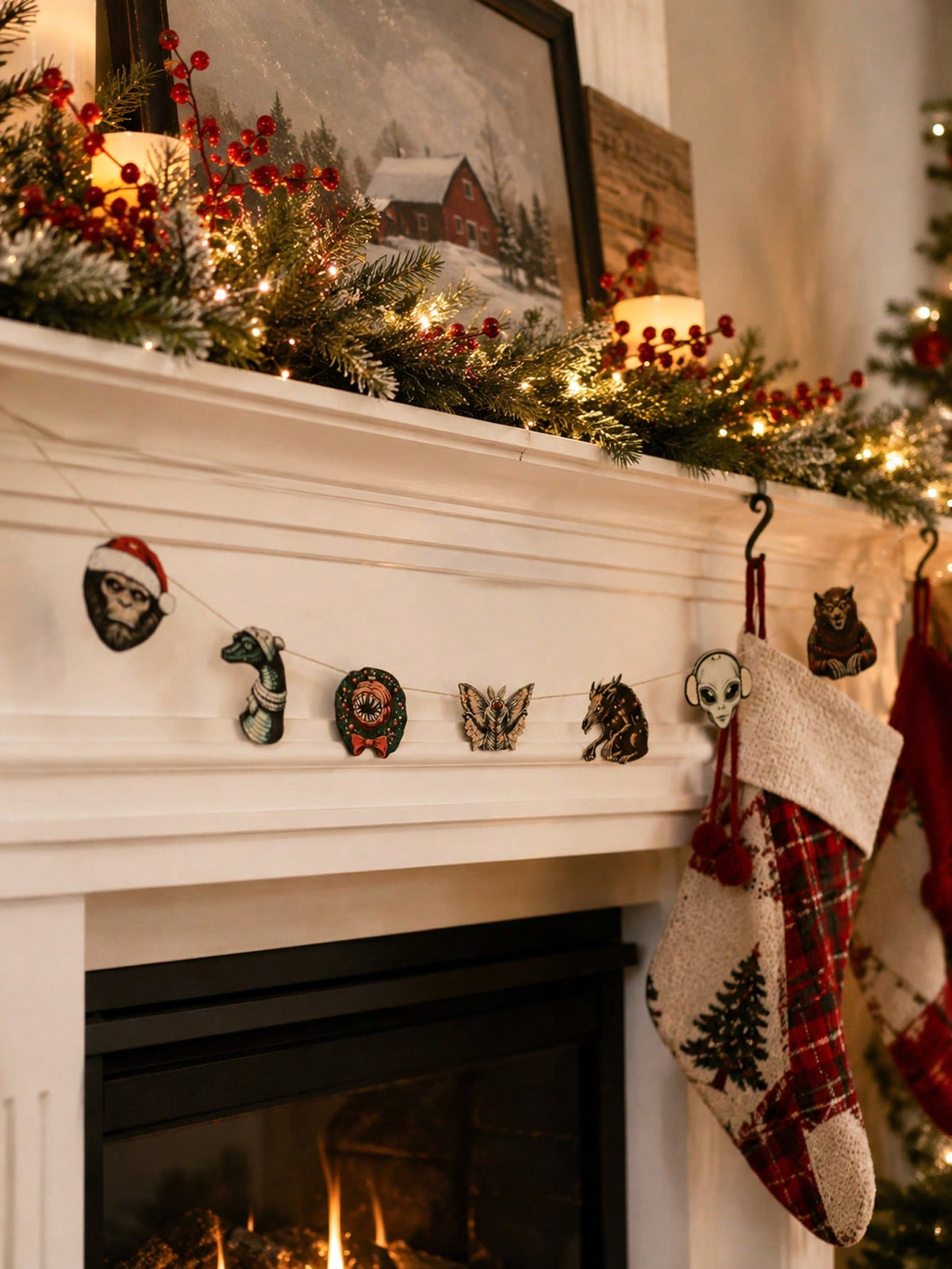 creepy monster Christmas garland - photo 9