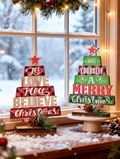 Christmas word tree tabletop signs - photo 9