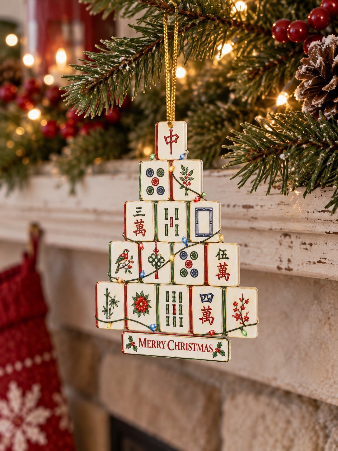mahjong Christmas tree ornament - photo 9