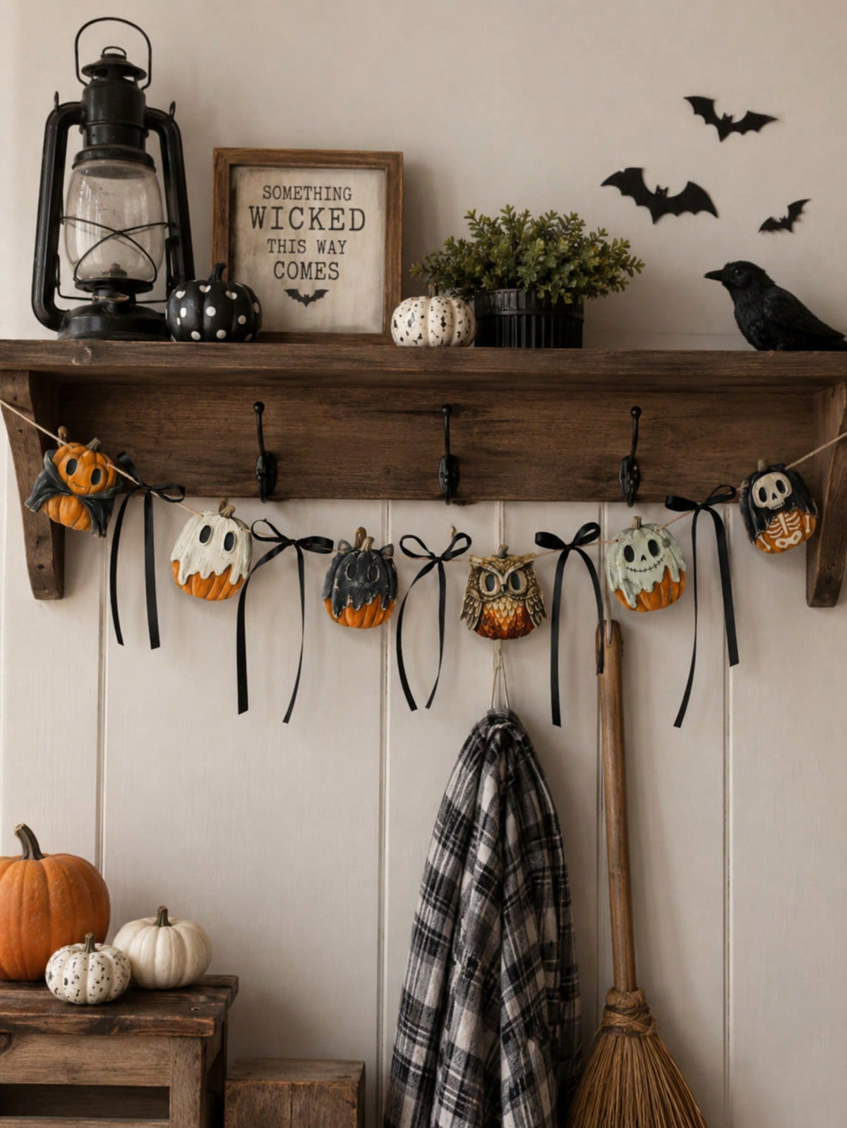 ghost owl skull Halloween garland - photo 10