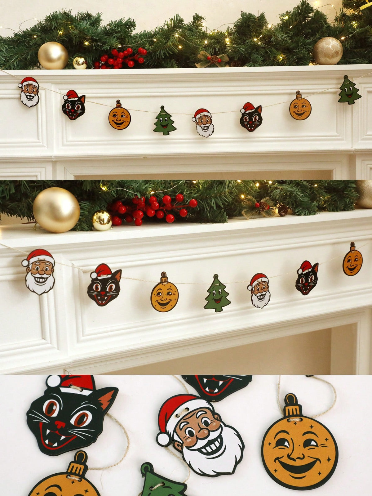 black cat Christmas garland - photo 10