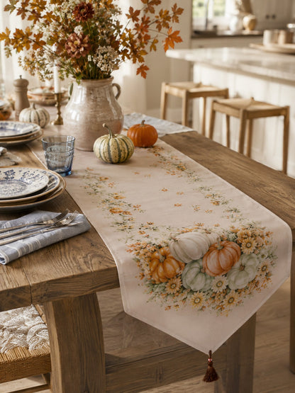 pumpkin wildflower table runner - photo 11