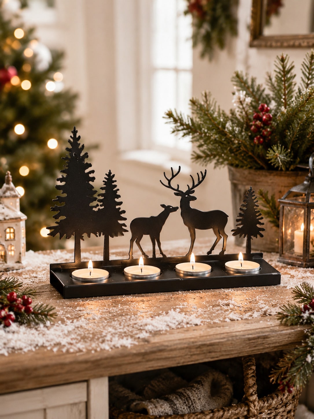 deer silhouette tea light holder - photo 10