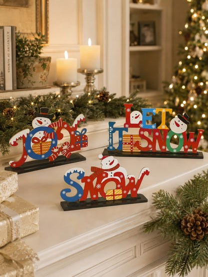 let it snow snowman tabletop sign - photo 10