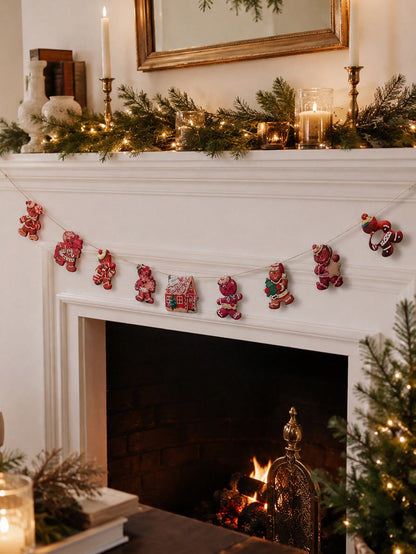 pink gingerbread house garland - photo 10