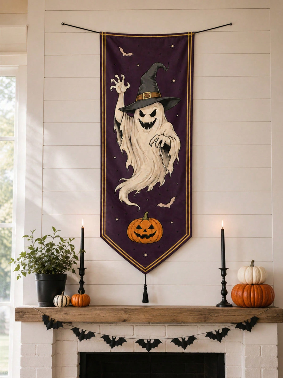 witch ghost Halloween porch banner - photo 10