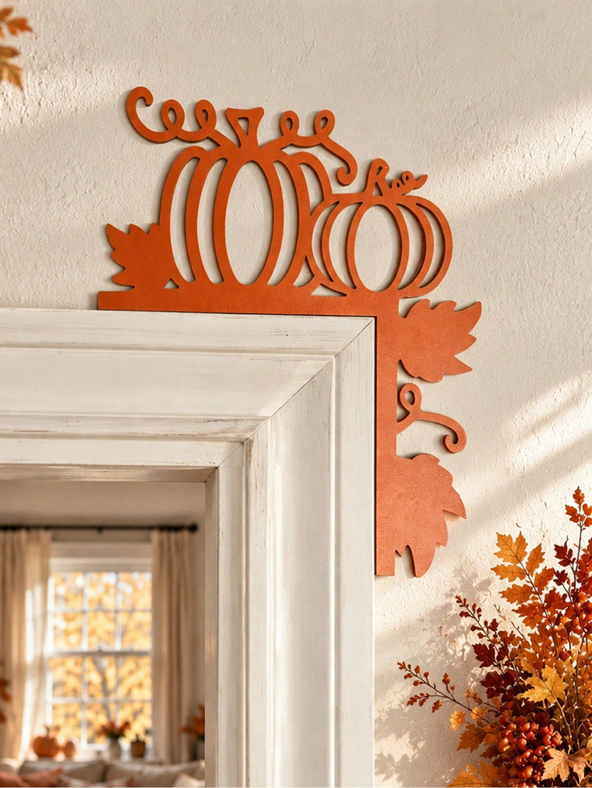 fall pumpkin door corner decor - photo 9