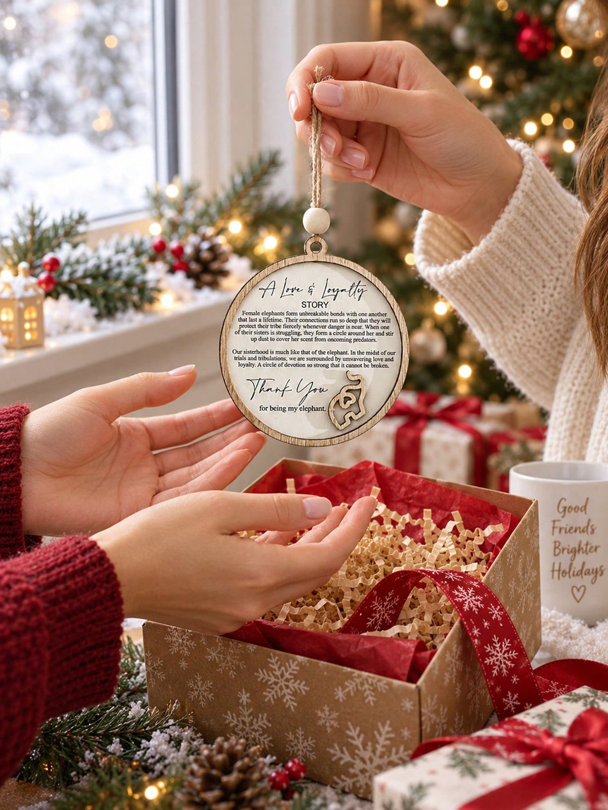 elephant friendship Christmas ornament - photo 10