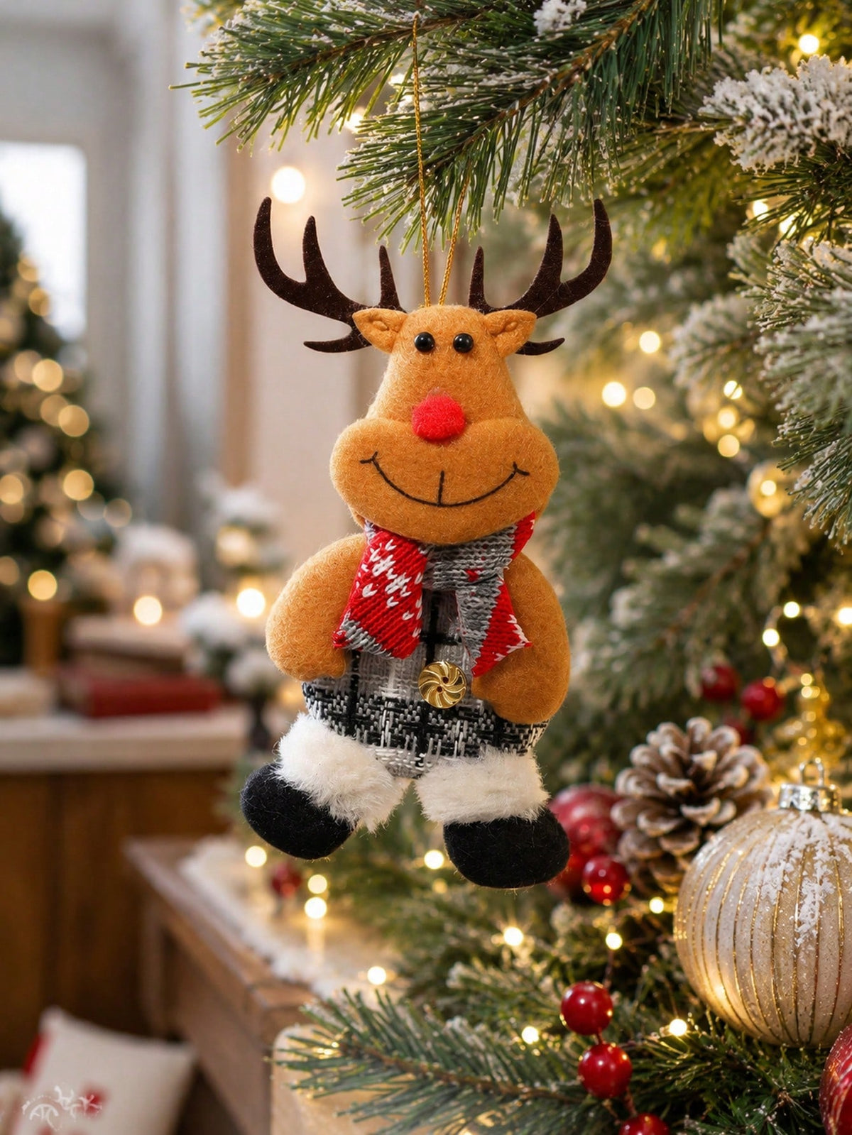 plush reindeer Christmas ornament - photo 9