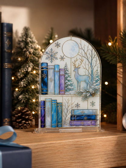 winter deer bookshelf plaque - photo 10