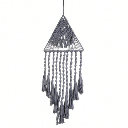 triangle macrame wall hanging - Gray photo 10