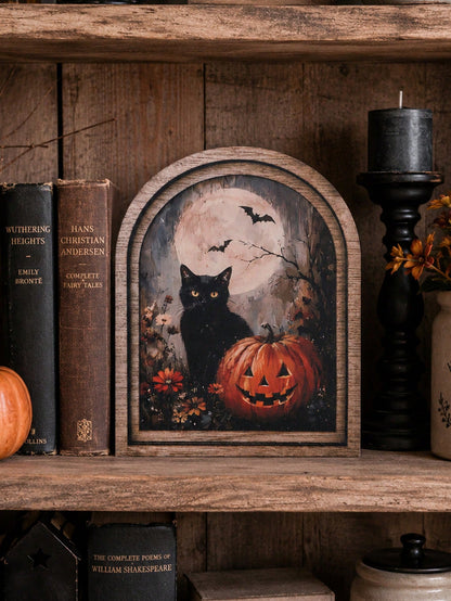 black cat jack-o-lantern arch sign - photo 10